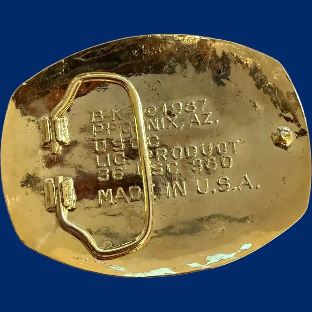 Vintage 1988 USA Olympic Belt Buckle Gold Tone Enamel Collectible